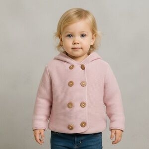 Angel Dear Light Pink Hoodie Jacket 18m Girls Baby Toddler 100% Organic Cotton